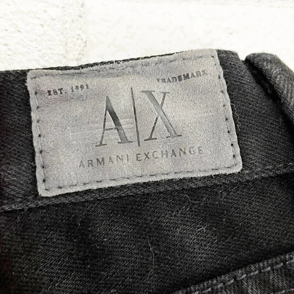 Armani Exchange Black Wide Leg Flare Medium Rise Jeans Women's Size 4 Short - Picture 8 of 10